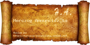 Herczog Annunciáta névjegykártya